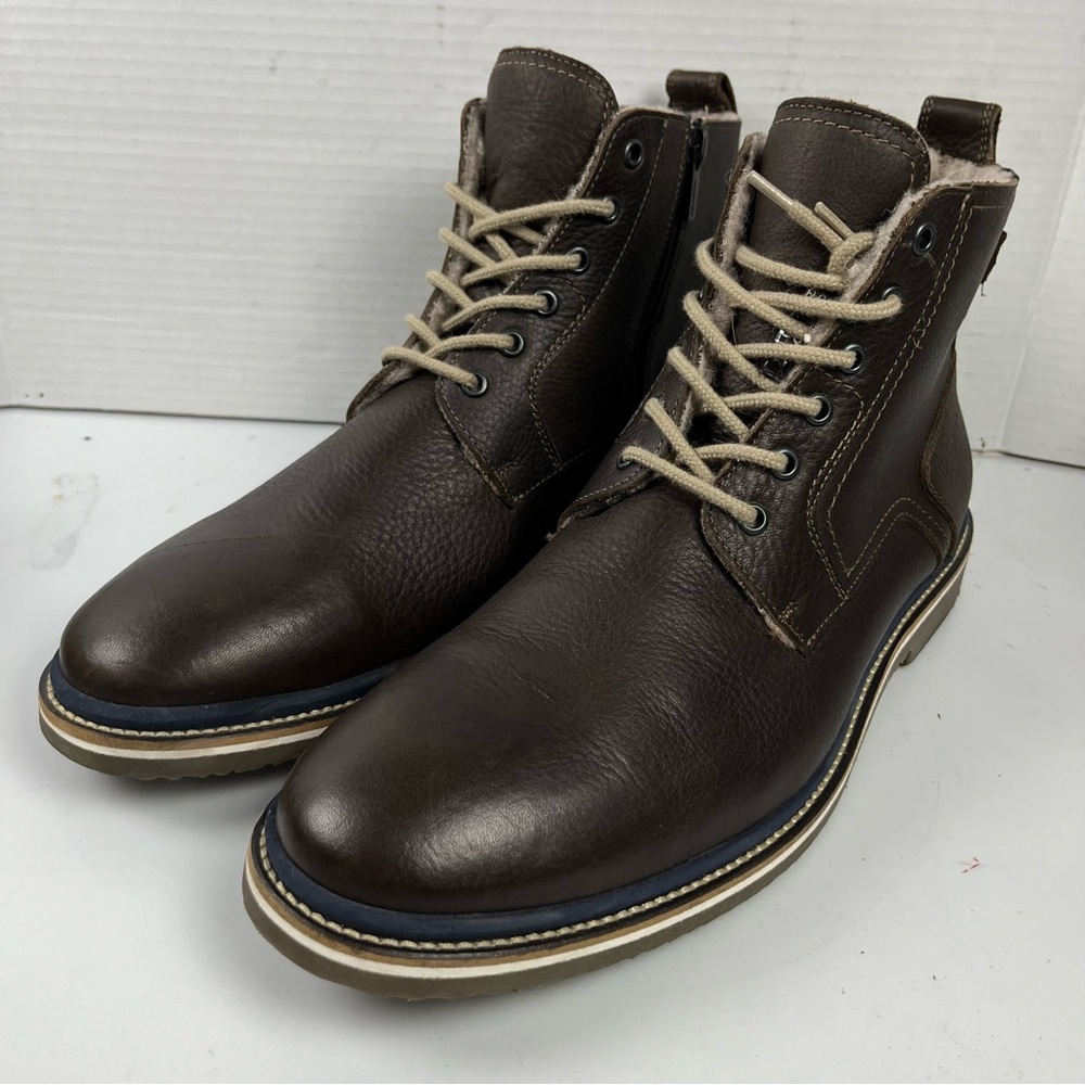 Lloyd Brown Leather Lace Up Fur Lined Ankle Boots Germany Mens US Size 11 - Picture 2 of 11